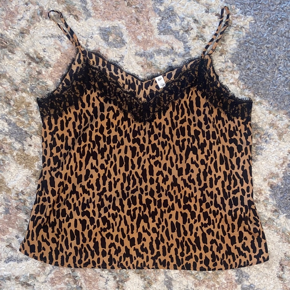 BP Animal Print Cami with Black Lace